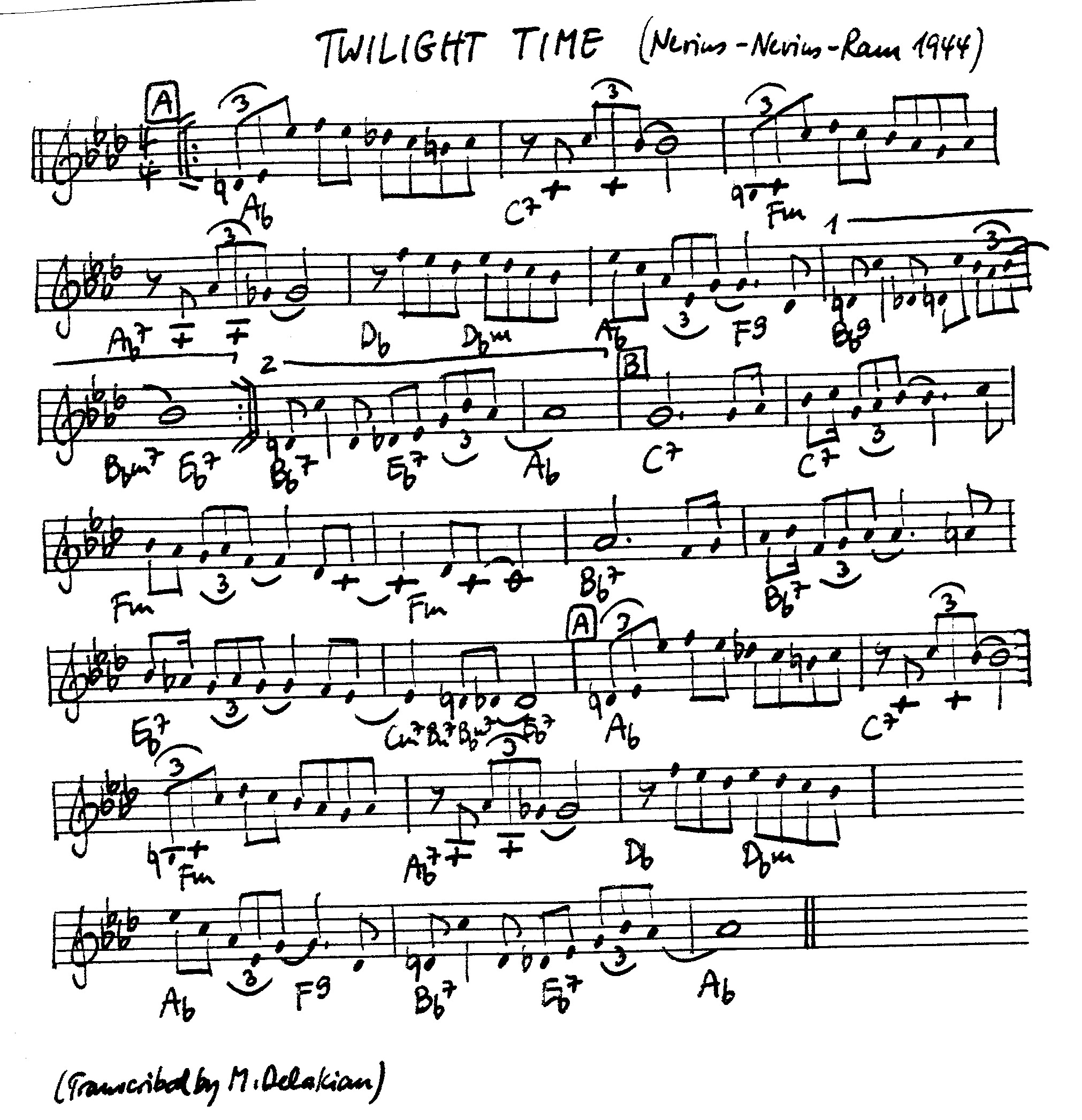 twilight time leadsheet – book us for your next 20s or gatsby event